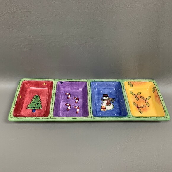 The Sweet Shoppe Divided 4 Part Relish Tray Christmas by Sango Sue Zipkin NIB - Picture 2 of 10